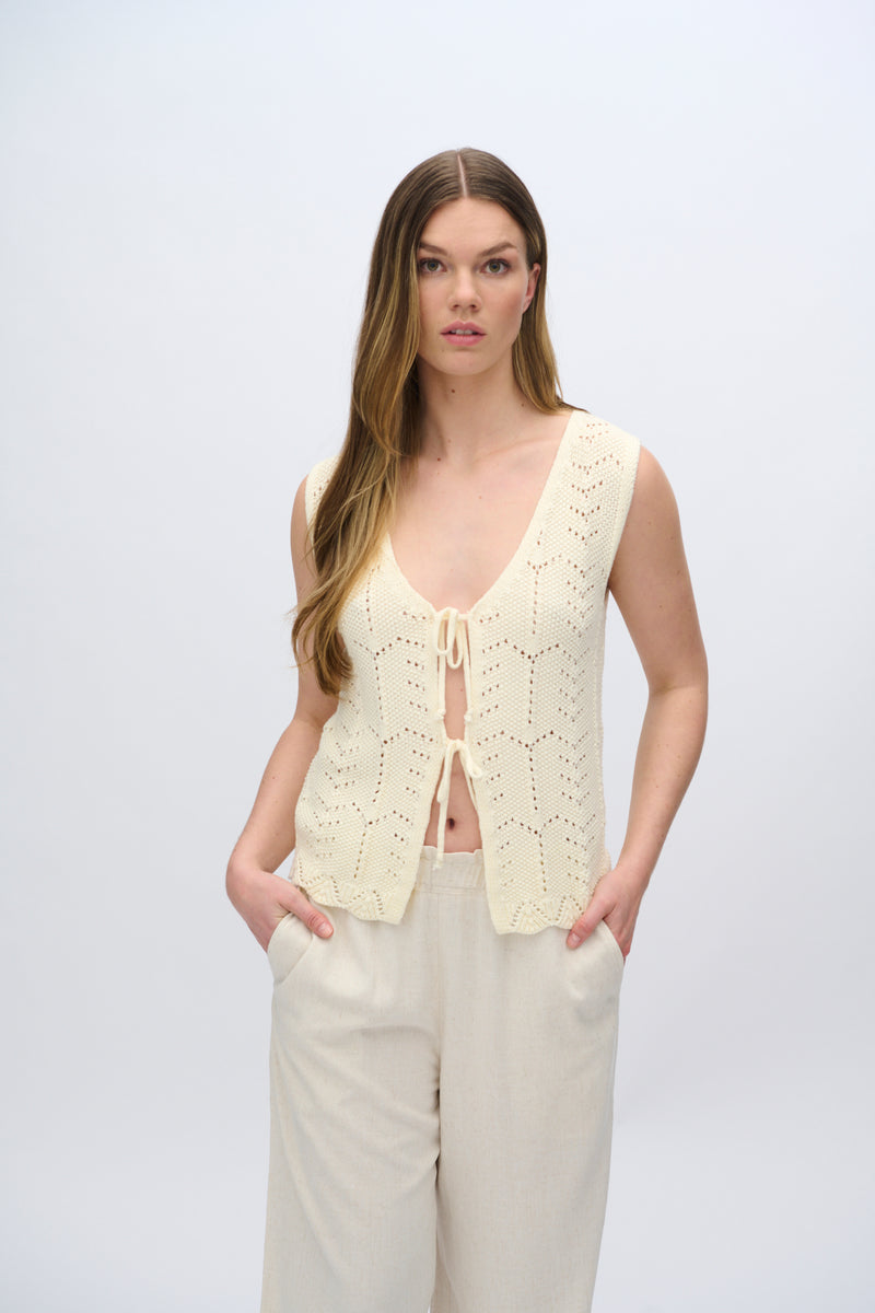 moves Daphne knit vest 4286 Gilet 002 Ivory