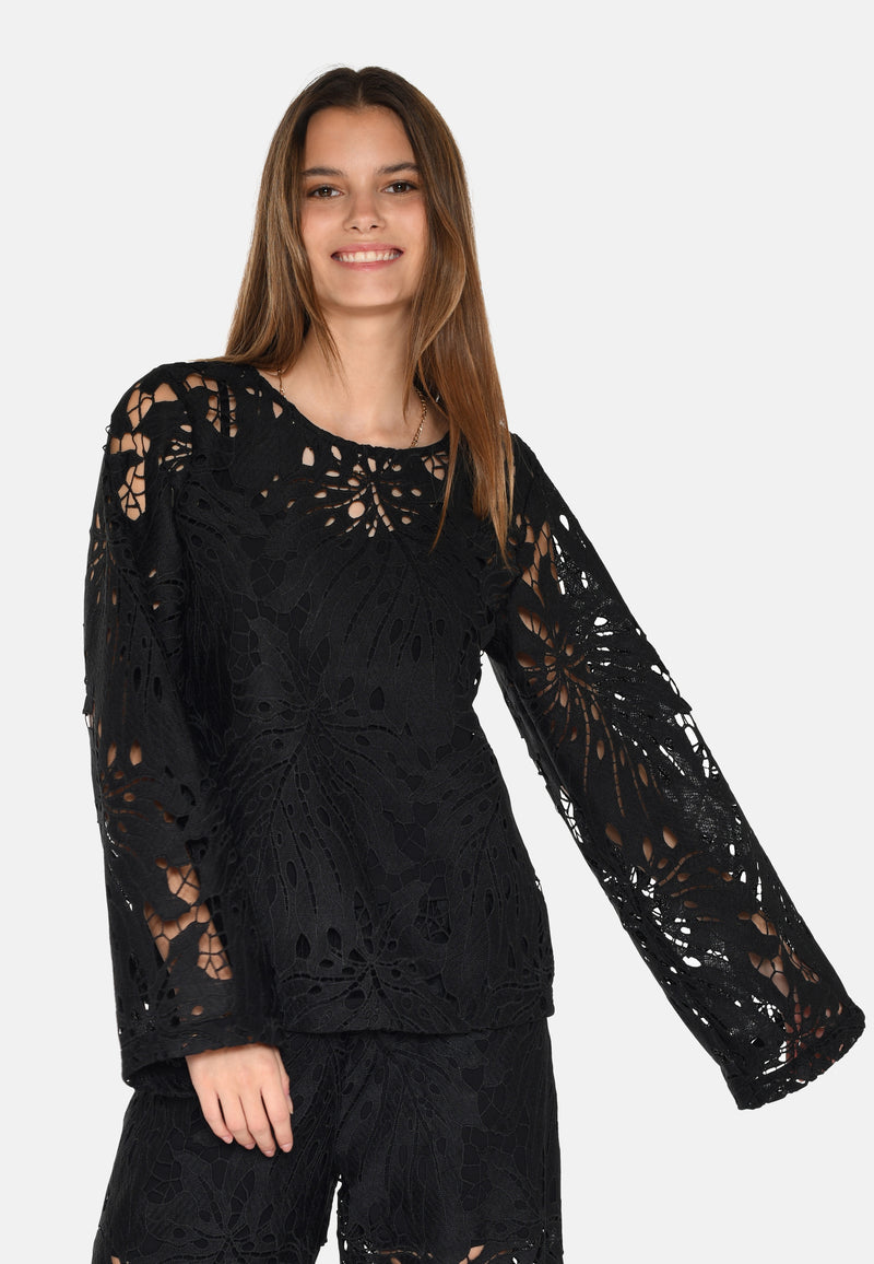 moves Reica Blouse 4208 Long Sleeved Blouse 999 Black